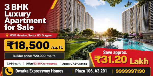 3 bhk Apartment For sale M3M Mansion , Save 31 lakh 